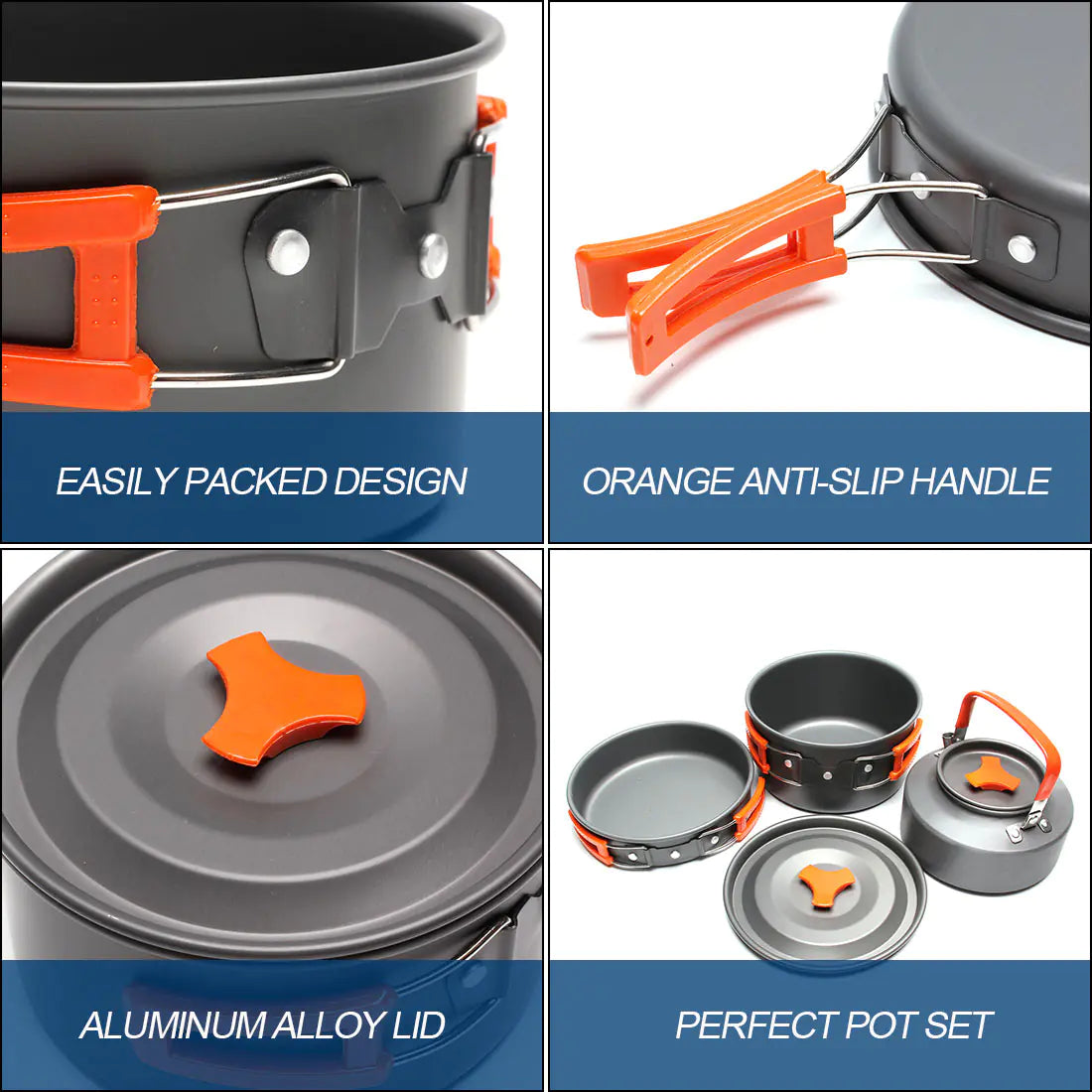 600 Outdoor Cooking Pot Set for Hiking and Camping