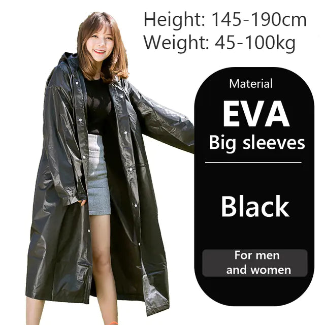 Thick Waterproof Hooded Raincoat for Outdoor Hiking