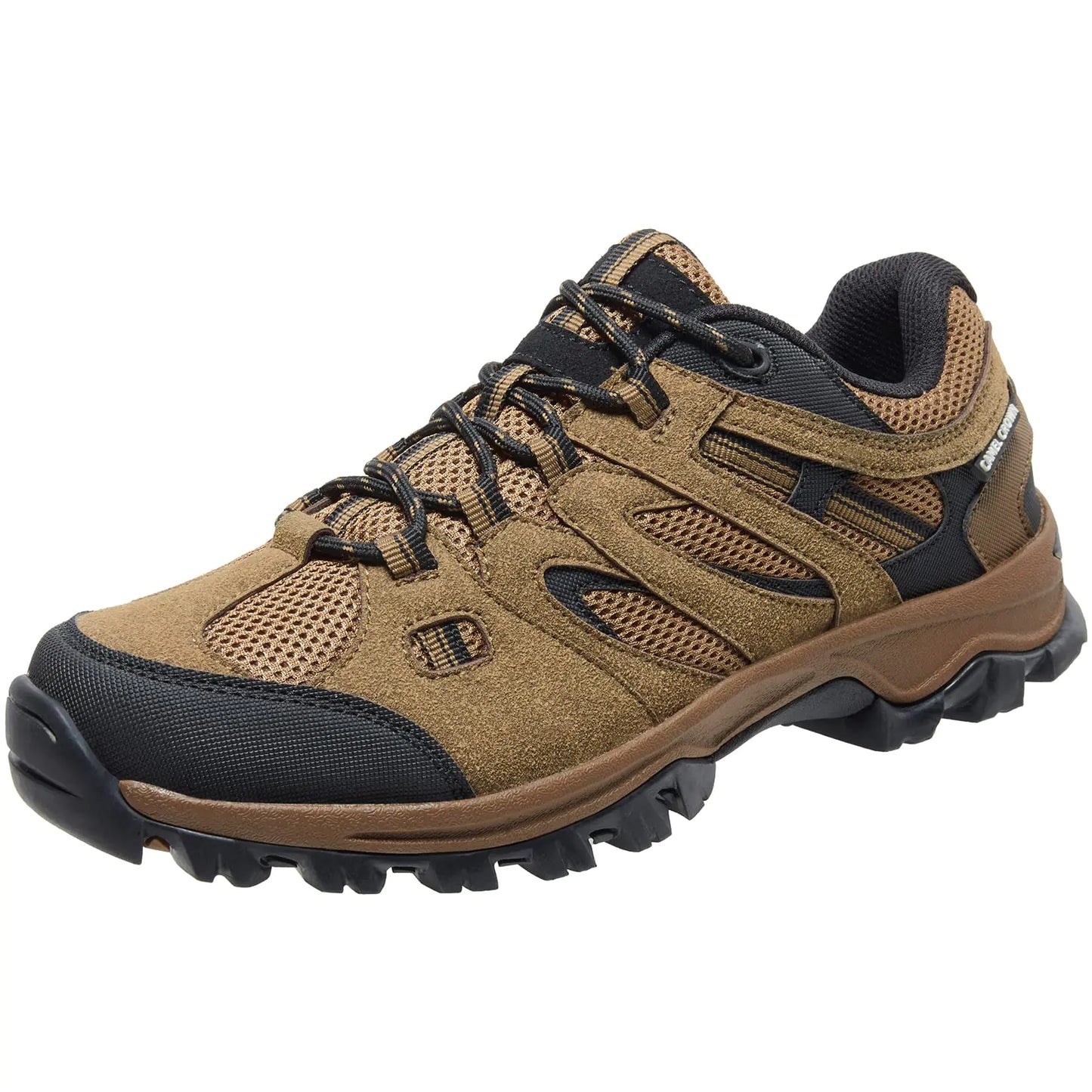 CAMELSPORTS Men’s Hiking Shoes Low Top Walking Hiking Shoes for Men Outdoor Ankle Support Breathable Trekking Trails Shoes Hiking Sneakers Mens Khaki