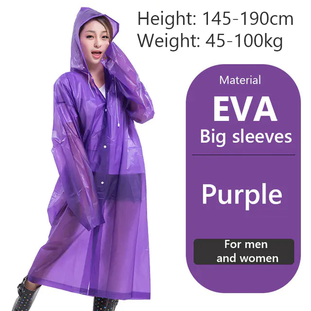 Thick Waterproof Hooded Raincoat for Outdoor Hiking