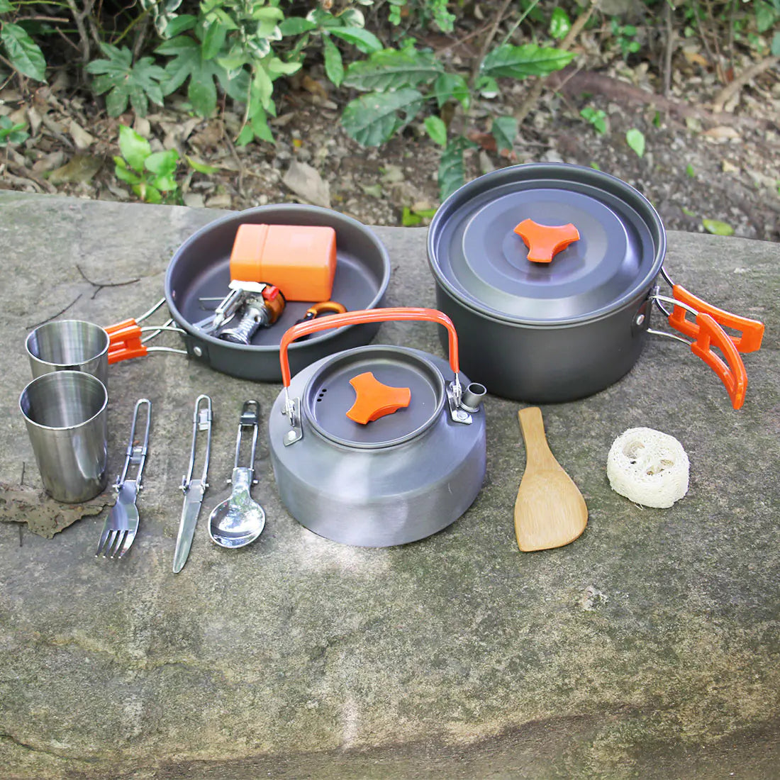 600 Outdoor Cooking Pot Set for Hiking and Camping