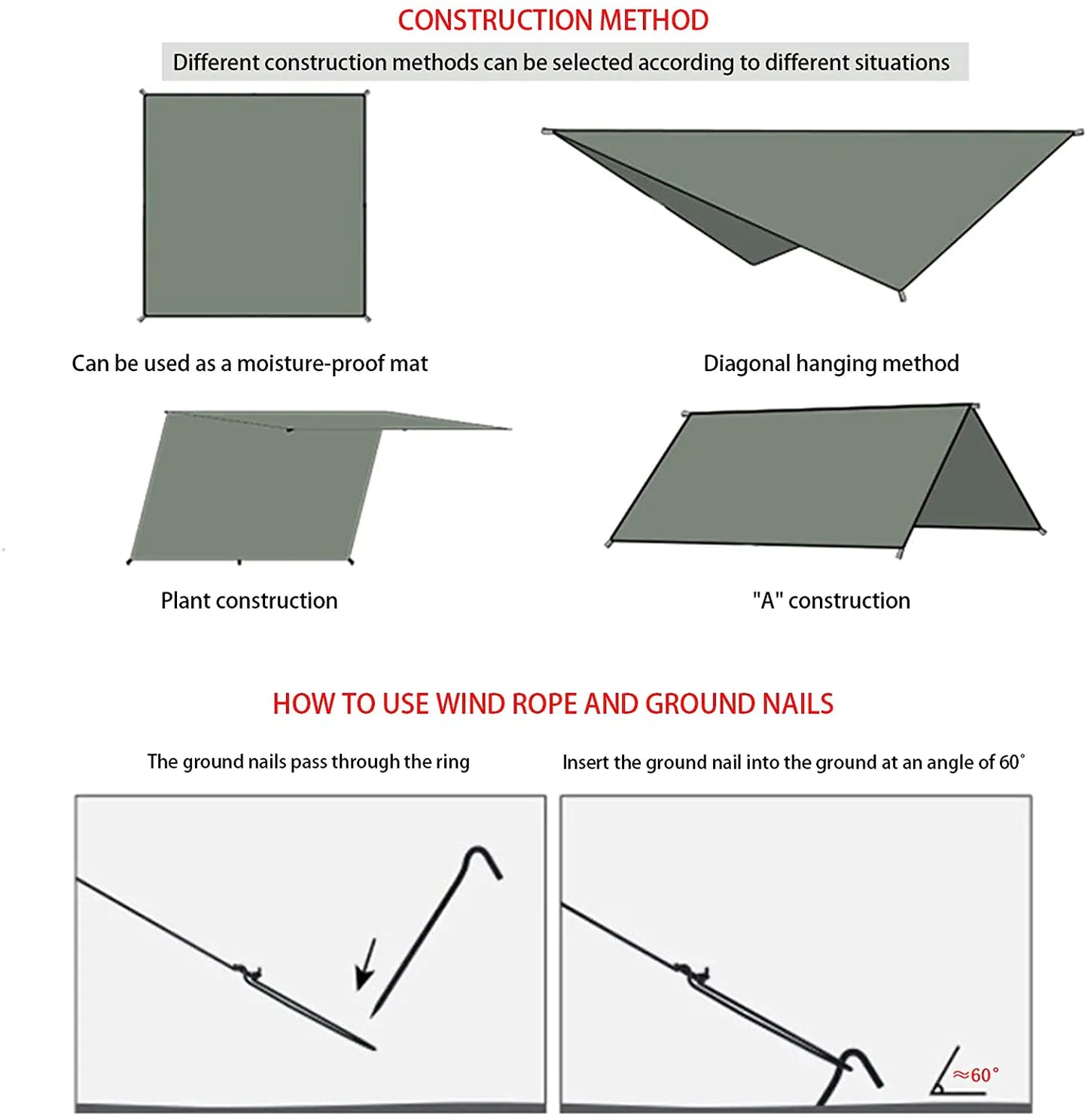 700 Lightweight Waterproof Outdoor Hammock Rain Fly Tarp